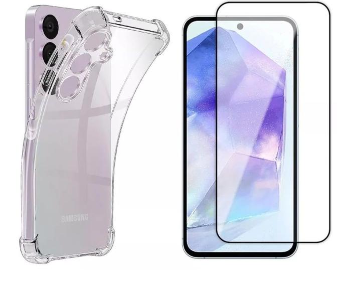 Imagem de Capa Capinha Case Proteção Anti Shock + Pelicula vidro 3D Samsung Galaxy A55 