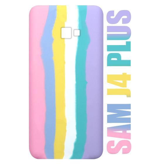 Imagem de Capa Capinha Case Silicone Aveludada Arco-íris Candy Galaxy J4 Plus J415G 6.0