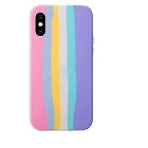 Imagem de Capa Capinha Case Silicone Aveludada Arco Iris Compatível Com Iphone