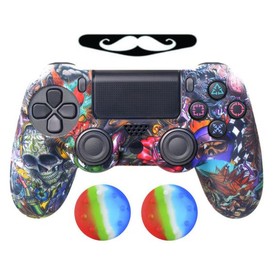 Imagem de Capa Capinha Case Skin compatível com Controle de PS4 Playstation 4 Protetora em Silicone Alta Proteção