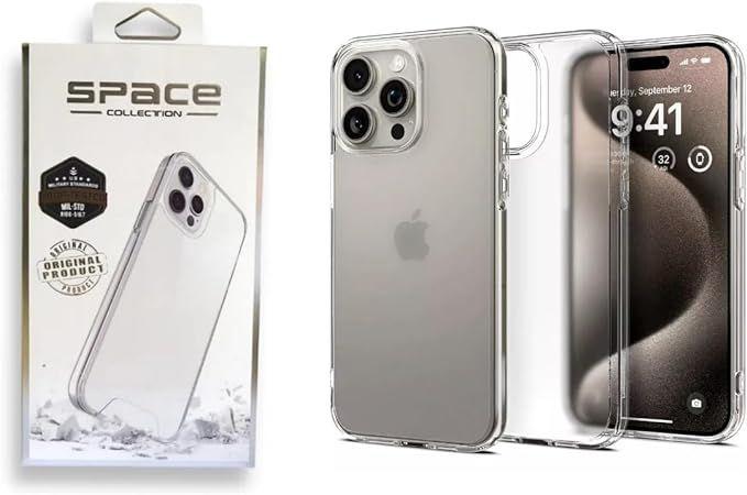 Capa Capinha Clear Case Space Rígida Anti Amarelamento Resistente Para iPhone 15 Pro Max Imagem de Capa Capinha Clear Case Space Rígida Anti Amarelamento Resistente Para iPhone 15 Pro Max