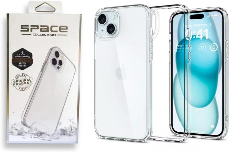 Imagem de Capa Capinha Clear Case Space Rígida Anti Amarelamento Resistente Para iPhone 15