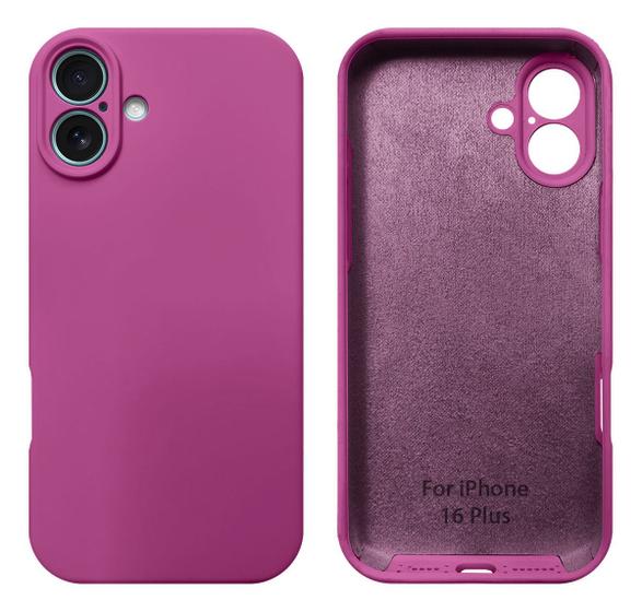 Imagem de Capa Capinha Compativel com iPhone 16 Plus Proteção de Câmera Silicone Aveludado