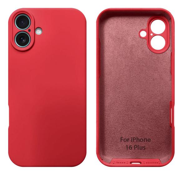 Imagem de Capa Capinha Compativel com iPhone 16 Plus Proteção de Câmera Silicone Aveludado