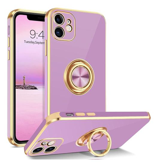 Imagem de Capa Capinha Compatível Com iPhone Anel Suporte Magnético