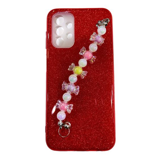 Imagem de Capa Capinha Compatível Com Samsung Galaxy a13 4g A135 tela 6.6 C/ pulseira perola