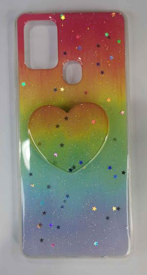 Imagem de Capa Capinha Compatível Com sumsung Galaxy a21s A217 Tela 6.5 C/ Suporte Dedos colorido