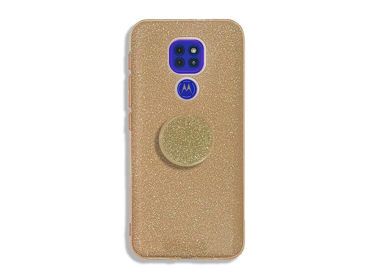 Imagem de Capa Capinha Glitter Moto E7 Plus Antimpacto + Suporte de Mão