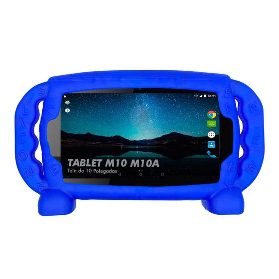 Imagem de Capa Capinha Infantil Tablet Multilaser M10 M10a 3G 4G 10 Polegadas Kids Anti Impacto Emborrachada