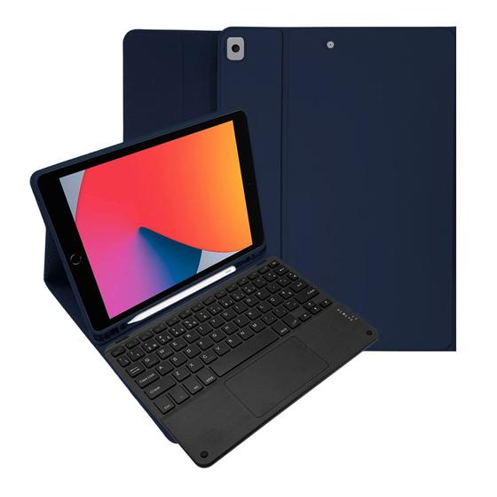 Imagem de Capa Capinha Ipad 8 8ª Geração 2020 Case com Teclado Sem Fio Touchpad Anti Impacto Suporte Pencil