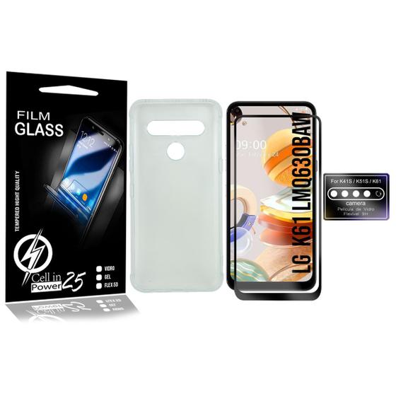 Imagem de Capa Capinha LG K61 LMQ630BAW 6.5 + Película Vidro 3d + pel Câmera - Cell In Power25