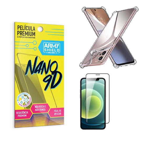 Imagem de Capa Capinha Moto E22 Anti Shock + Película Nano Cerâmica 9D - Armyshield