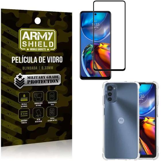 Imagem de Capa Capinha Moto E32 Anti Shock + Película de vidro 3D - Armyshield