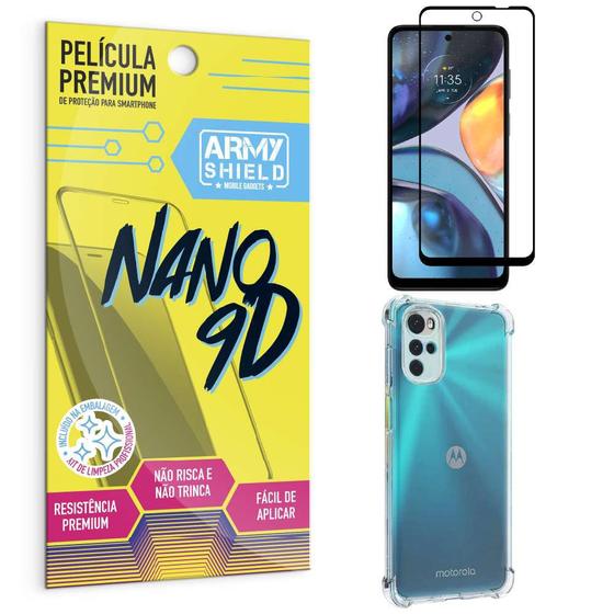 Imagem de Capa Capinha Moto G22 Anti Shock + Película Nano Cerâmica 9D - Armyshield