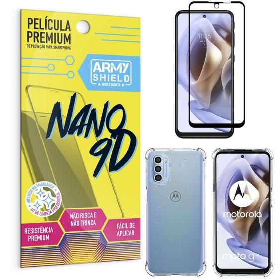 Imagem de Capa Capinha Moto G31 Anti Shock + Película Nano Cerâmica 9D - Armyshield