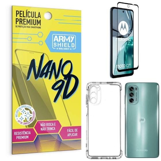 Imagem de Capa Capinha Moto G62 Anti Shock + Película Nano Cerâmica 9D