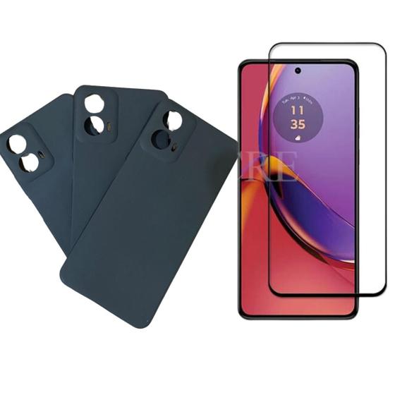 Capa Capinha + Pelicuda 3D P/ Moto G34 Preto Menor preço em Capa Capinha + Pelicuda 3D P/ Moto G34 Preto