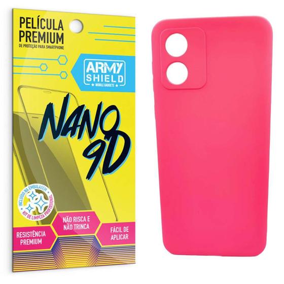 Imagem de Capa Capinha Pink Moto E13 + Película Nano Cerâmica 9D