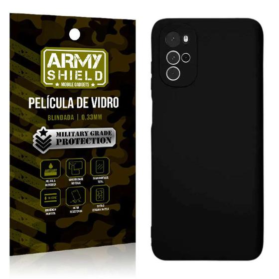 Imagem de Capa Capinha Preta Moto G22 + Película de Vidro 3D