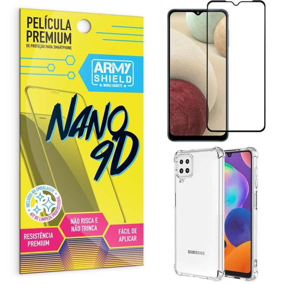 Imagem de Capa Capinha Samsung A12 Anti Shock + Película Nano Cerâmica 9D - Armyshield