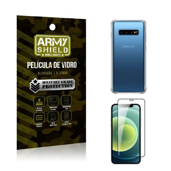 Imagem de Capa Capinha Samsung S10 Plus Anti Shock + Película de vidro 3D - Armyshield