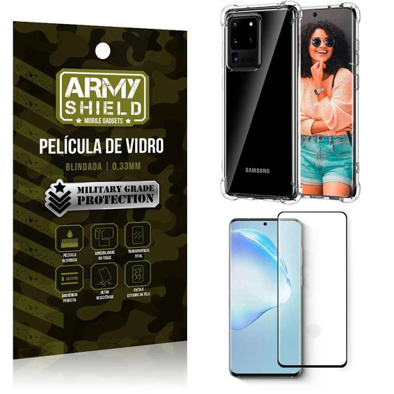 Imagem de Capa Capinha Samsung S20 Ultra Anti Shock + Película de vidro 3D - Armyshield
