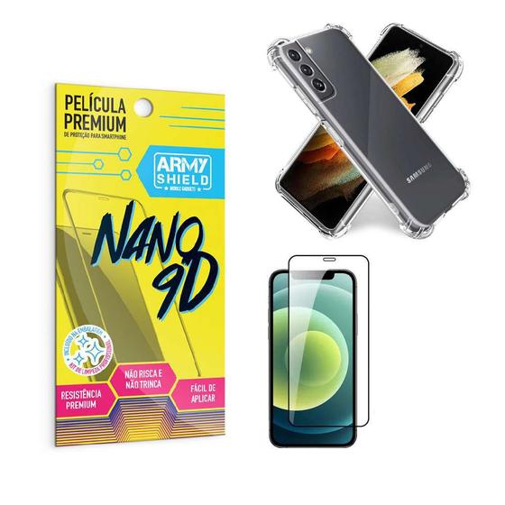 Imagem de Capa Capinha Samsung S21 Plus Anti Shock + Película Nano Cerâmica 9D - Armyshield