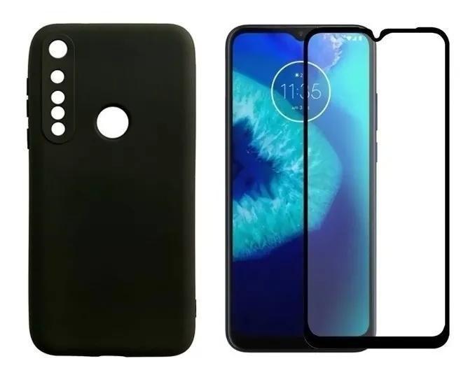 Imagem de Capa Capinha Silicone Aveludada P/ Moto G8 Plus + Pelicula