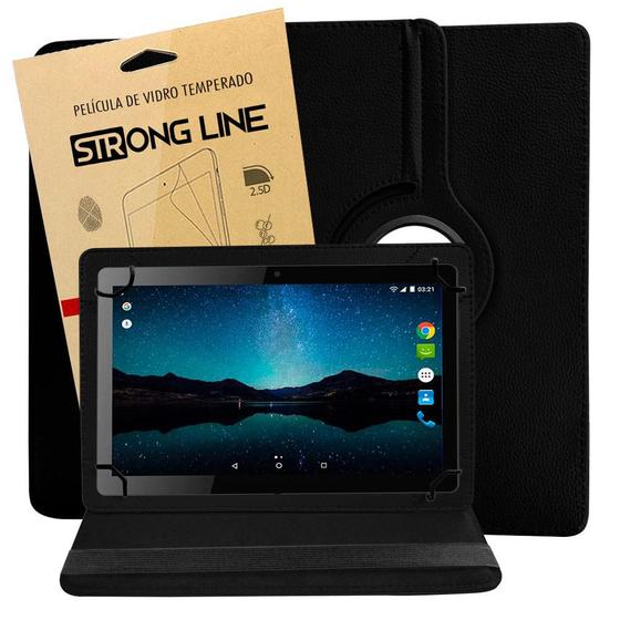 Imagem de Capa Capinha Tablet 7 Polegadas Case Universal Giratória Anti Impacto Premium + Pelicula de Vidro