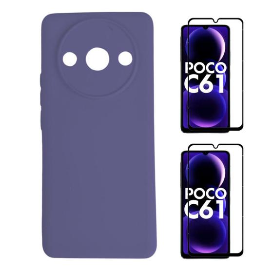 Imagem de Capa Capinha Veludo + 2 Películas Vidro 3D Xiaomi Poco C61