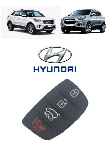 Imagem de Capa Carcaça Borracha Chave Hyundai Ix35 Creta Hb20 4 Botões Key Pad 2011 2012 2013 2014 2015 2016 2017 2018 2019 2020