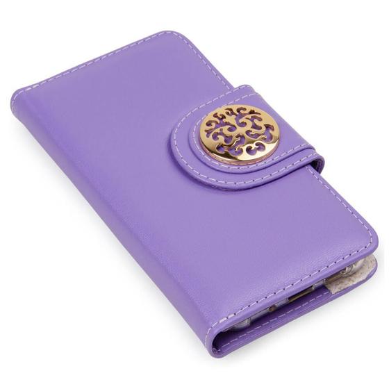 Imagem de Capa carteira couro johari lilas para iphone x xs