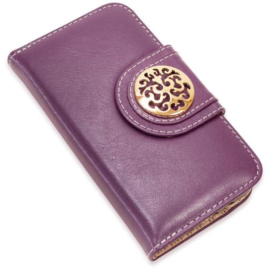 Imagem de Capa Carteira Couro Johari Roxo Para Iphone 15 Plus 6.7