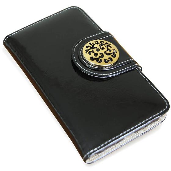 Capa carteira couro johari verniz preto para moto g7 play xt1952 Menor preço em Capa carteira couro johari verniz preto para moto g7 play xt1952