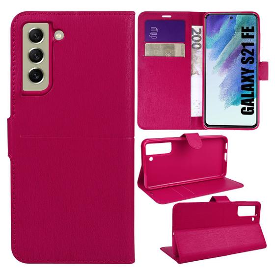 Imagem de Capa Carteira Couro ROSA PINK para Galaxy S21 FE G990 - Cell In Power25