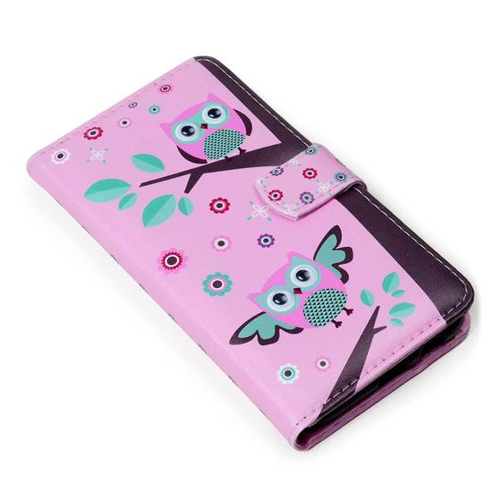 Imagem de Capa Carteira Estampada Cute Look Coruja E175 Para Iphone 15 Plus 6.7