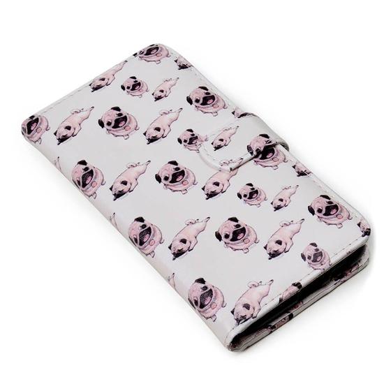 Imagem de Capa carteira estampada cute pug e191 para moto edge 20 lite xt2139