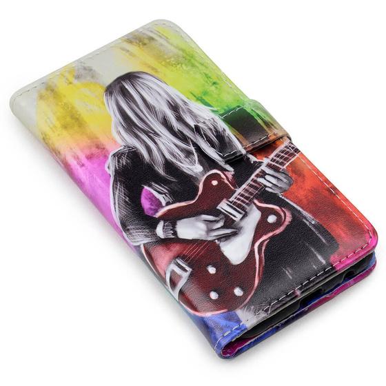 Imagem de Capa carteira estampada guitarrista para iphone 8