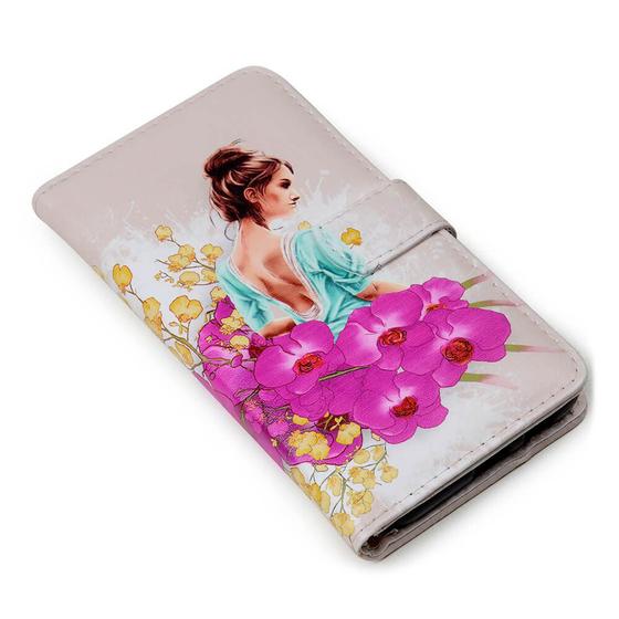 Imagem de Capa Carteira Estampada Orquidea Para Moto G53 XT2335