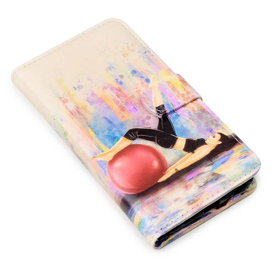 Imagem de Capa carteira estampada pilates para moto g100 xt2125