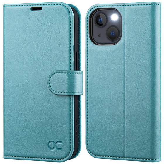 Imagem de Capa Carteira OCASE para iPhone 14 (6.1", 2022) - Verde Menta