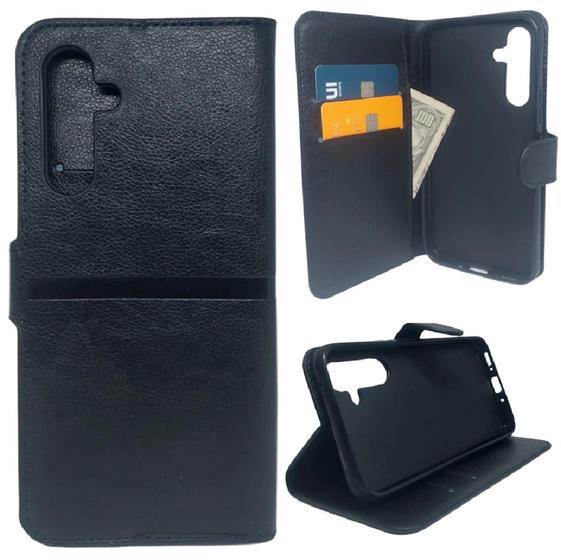 Capa Carteira Preta + Película Vidro 3D P/ Samsung Galaxy A14 (5G) Menor preço em Capa Carteira Preta + Película Vidro 3D P/ Samsung Galaxy A14 (5G)
