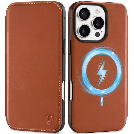 Imagem de Capa Carteira SHIELDON para iPhone 16 Pro 5G (2024) - Couro Genuíno