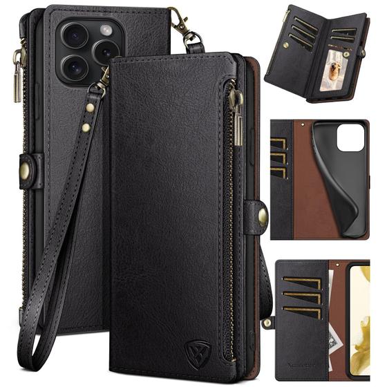 Imagem de Capa Carteira XCasebar para iPhone 16 Pro (6.1") - Preta
