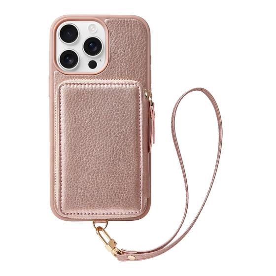 Imagem de Capa Carteira ZVE para iPhone 16 Pro - Ouro Rosa