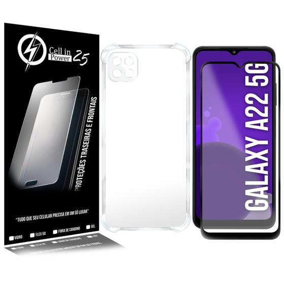 Imagem de Capa Case Anti Shock E Película De Vidro 3d compativel Galaxy A22 5G A226 - Cell In Power25