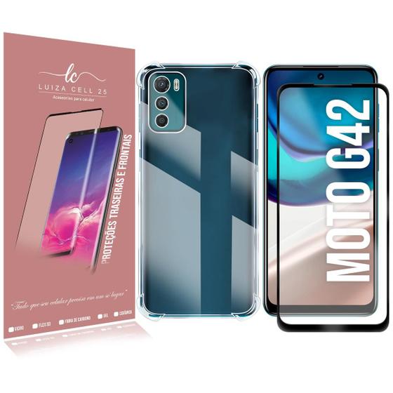 Imagem de Capa Case Anti Shock E Película De Vidro 3d Compativel Moto G42 XT2233 6.4 - Luiza Cell25