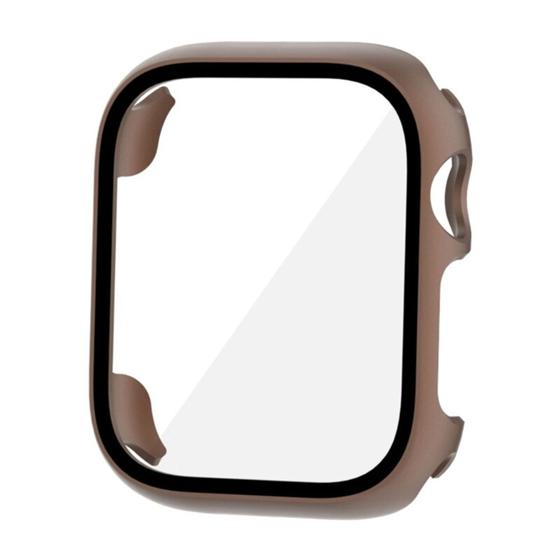 Imagem de Capa Case Bumper com Película de Vidro compatível com Watch Series 5 6 7 8 44mm / 45mm - Marrom