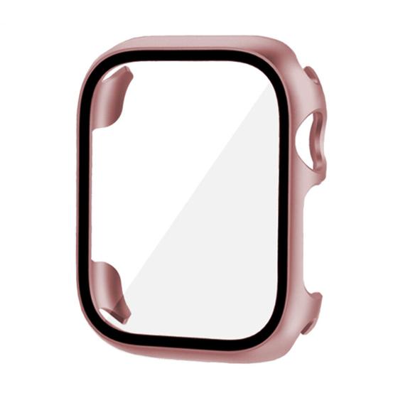 Imagem de Capa Case Bumper com Película de Vidro compatível com Watch Series 5 6 7 8 44mm / 45mm - Pink Rose