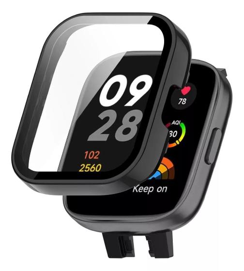 Imagem de Capa Case Bumper Preto Com Película  P/ Redmi Watch 3 Active